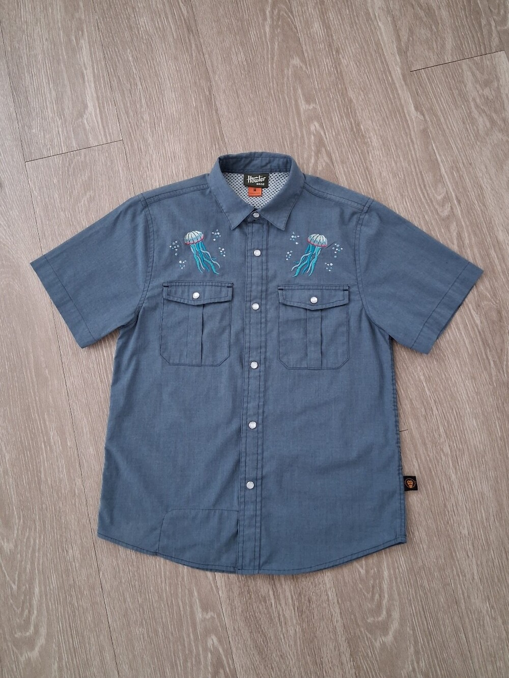 Howler Brothers Boys' Gaucho Pearl Snap Embroidered SS Shirt Jellyfish
